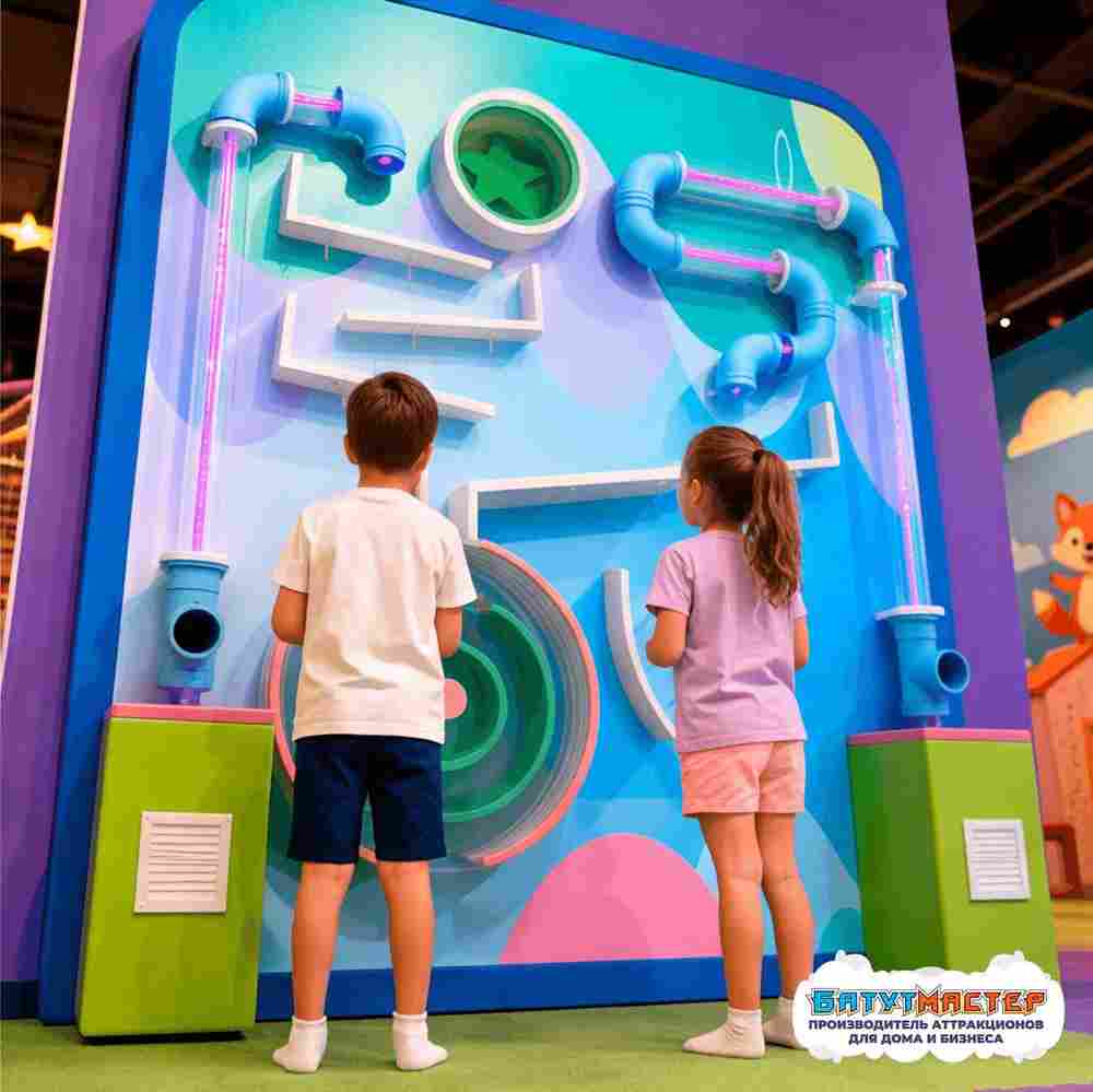 Интерактивный игровой комплекс «Неоновый поток», 2,44×0,5×2,44 м