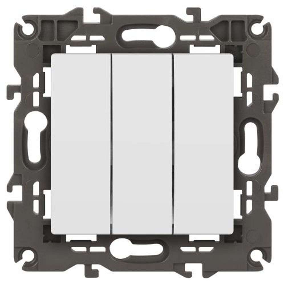 Выключатель 3-кл. СП Elegance 14-1107-01 10А IP20 250В 10AX механизм бел. Эра Б0034249