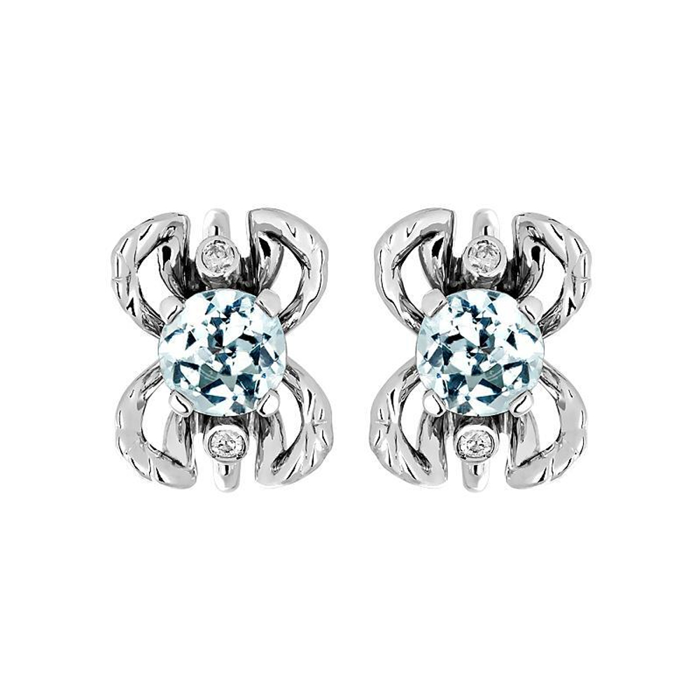 Серьги с аквамарином  из белого золота JA-S-629681-3