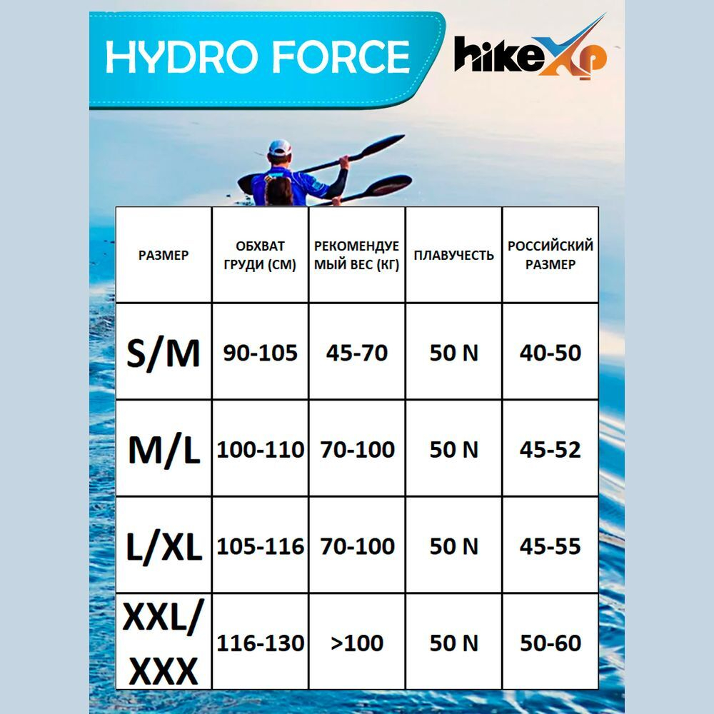 Спасательный жилет (страховочный) HikeXp Hydro Force Blue