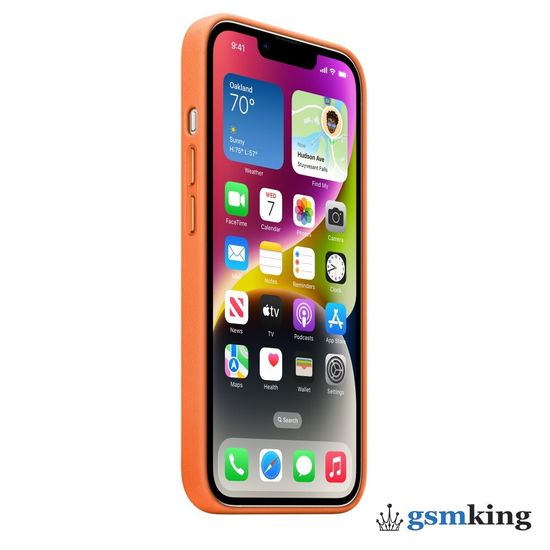 Apple Leather Case with MagSafe iPhone 14 Orange (Оранжевый) MPP83ZM/A