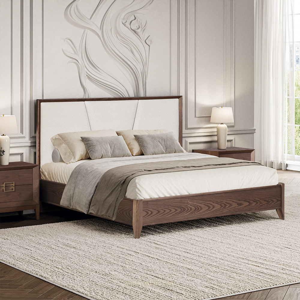 Кровать двойная 1600х2000 с мягким элементом без ножной спинки Модена