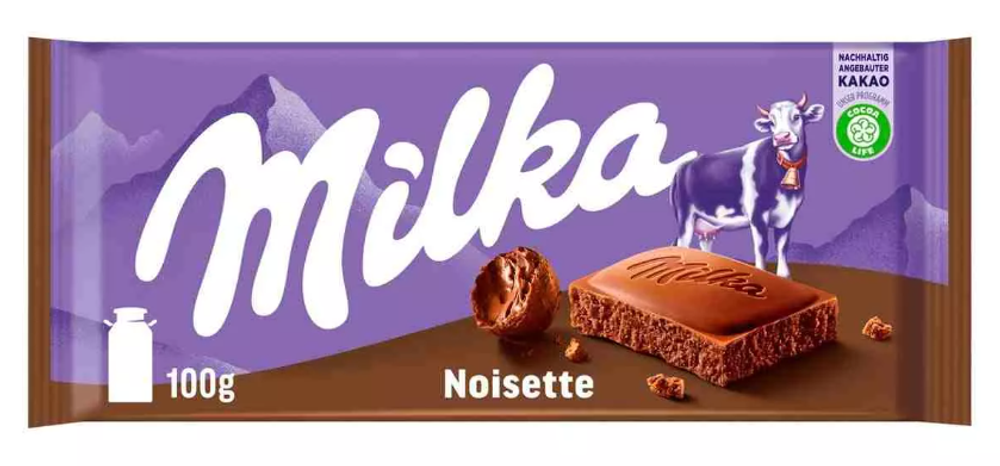 Шоколад Милка Milka Noisette молочный 100г. (122руб./шт.) (23шт./кор.) (Европа) ООО ГЛОБАЛ