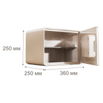 Сейф LockSworth биометрический + электронный замок + ключ, 250х360х250 мм, 6 кг, белый