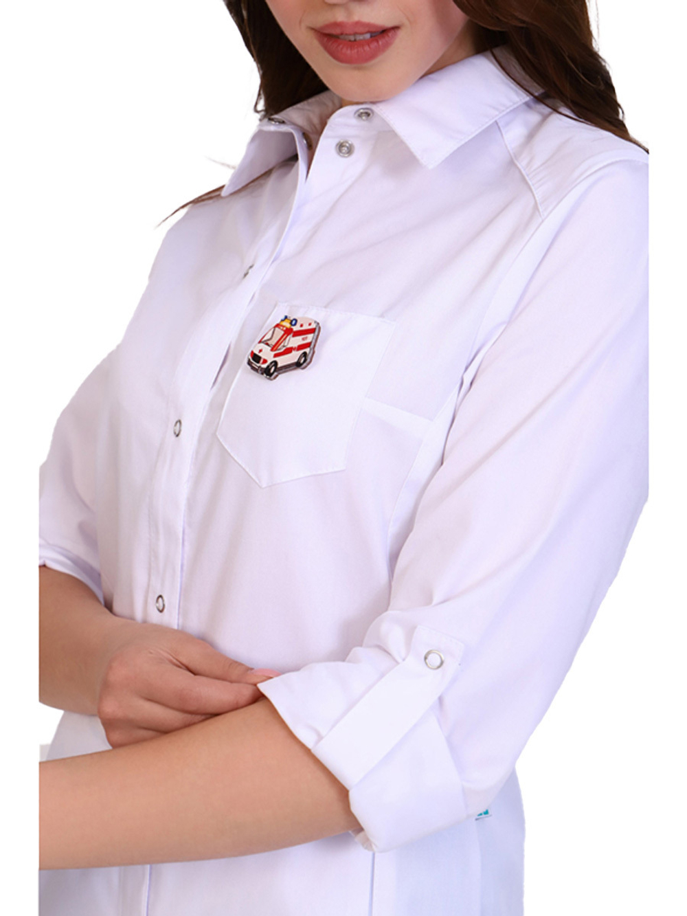 Халат медицинский женский Doctor Big 256, длинный рукав, белый, 50