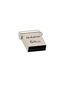Карта памяти Maxvi USB MM 64GB metallic silver (FD64GBUSB20C10MM)