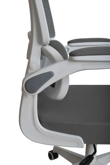 Кресло для руководителя Gramber С16 Сетка серая/Ткань серая/Белый
