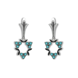 "Тинтана"  серьги в серебряном покрытии из коллекции "Бирюзовый сад" от Jenavi  с английским замком