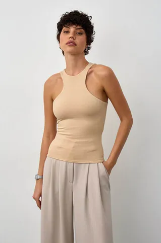 Майка из хлопка цвета беж