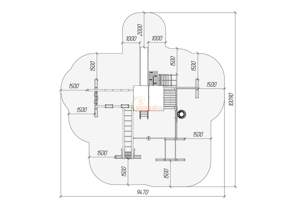 Детская площадка Савушка 2 (BLACK EDITION)