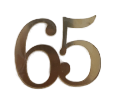 Топпер без шпажки цифра «65» золото 7*6 см