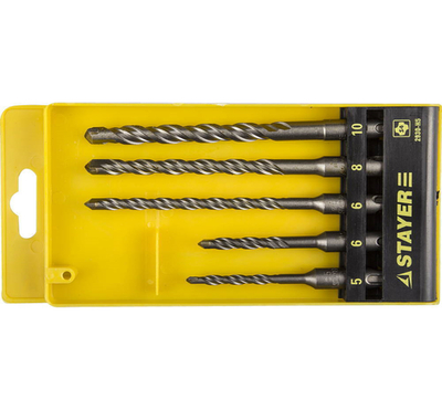 STAYER 5 шт: 5/6x110. 6/8/10х160 мм, набор SDS-plus буров, Professional (2930-H5)