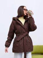 Куртка весенняя удлиненная с капюшоном