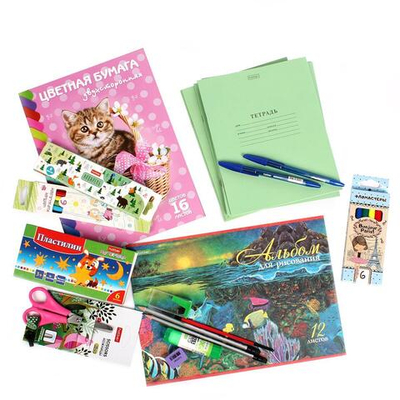 Набор школьно-письменных принадл. "Учись с удовольствием! Кошарики" 27 предм. (Хатбер)