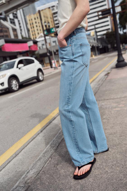 ZARA ДЖИНСЫ Z1975 REGULAR FIT LONG LENGTH С ВЫСОКОЙ ПОСАДКОЙ, ГОЛУБОЙ