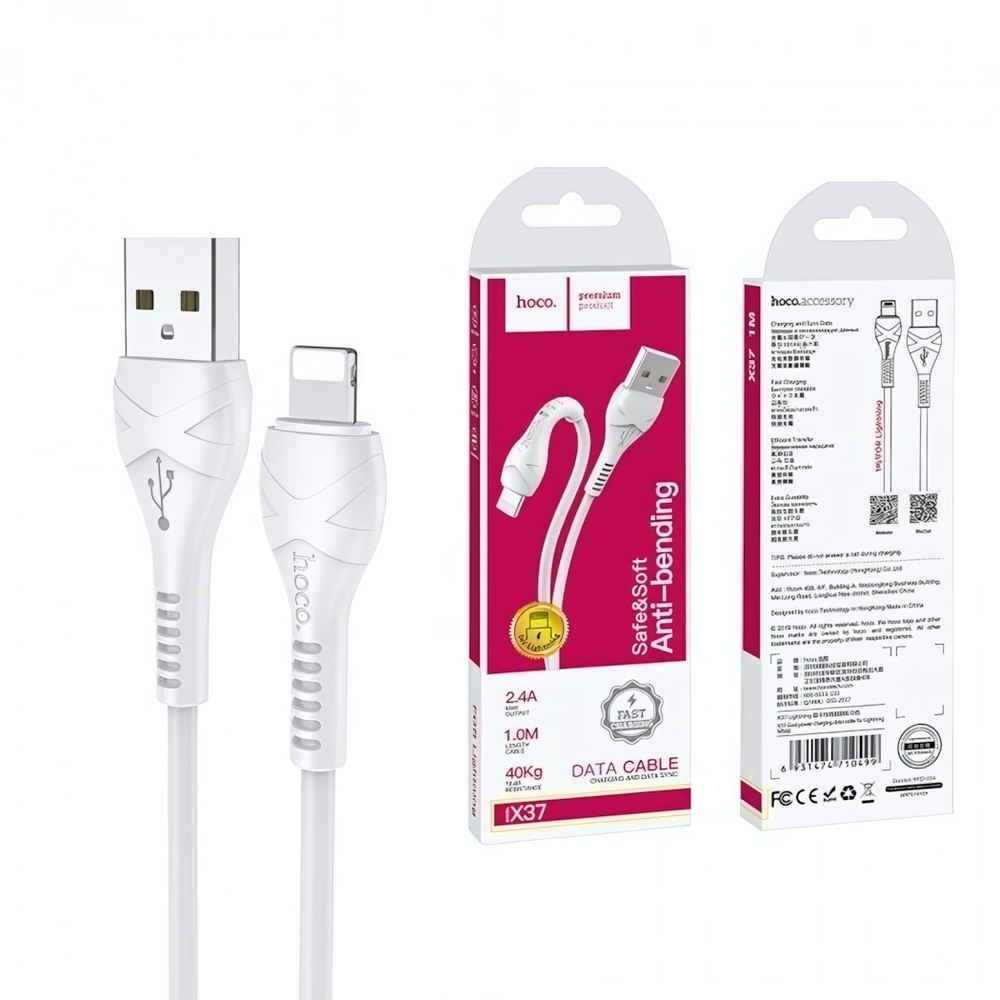 Кабель для iPhone HOCO X37 1м, 011246 Белый