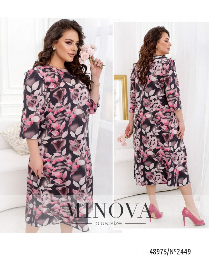 Платье 2449-черный-сиреневый Minova