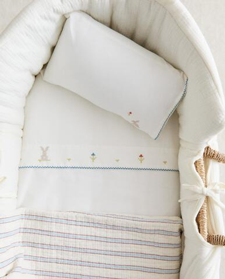 Комплект постельного белья Zara Home, 75х100 см, хлопок 100%, с цветочным принтом, 1605/499