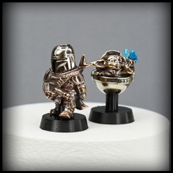 Темлячная бусина "Мандо + Грогу" для ножей , биметалл , лимитка