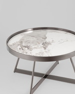 Журнальный столик Гера 80*80 см сталь тёмный хром