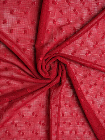 Сетка эластичная бордовая в горошек 5 мм метражом