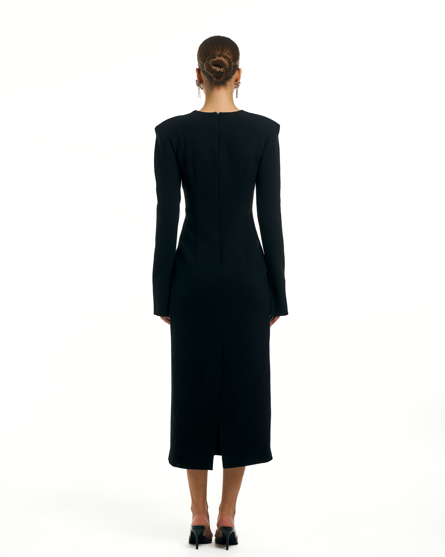 Платье CROIX (круа) черное с люверсами