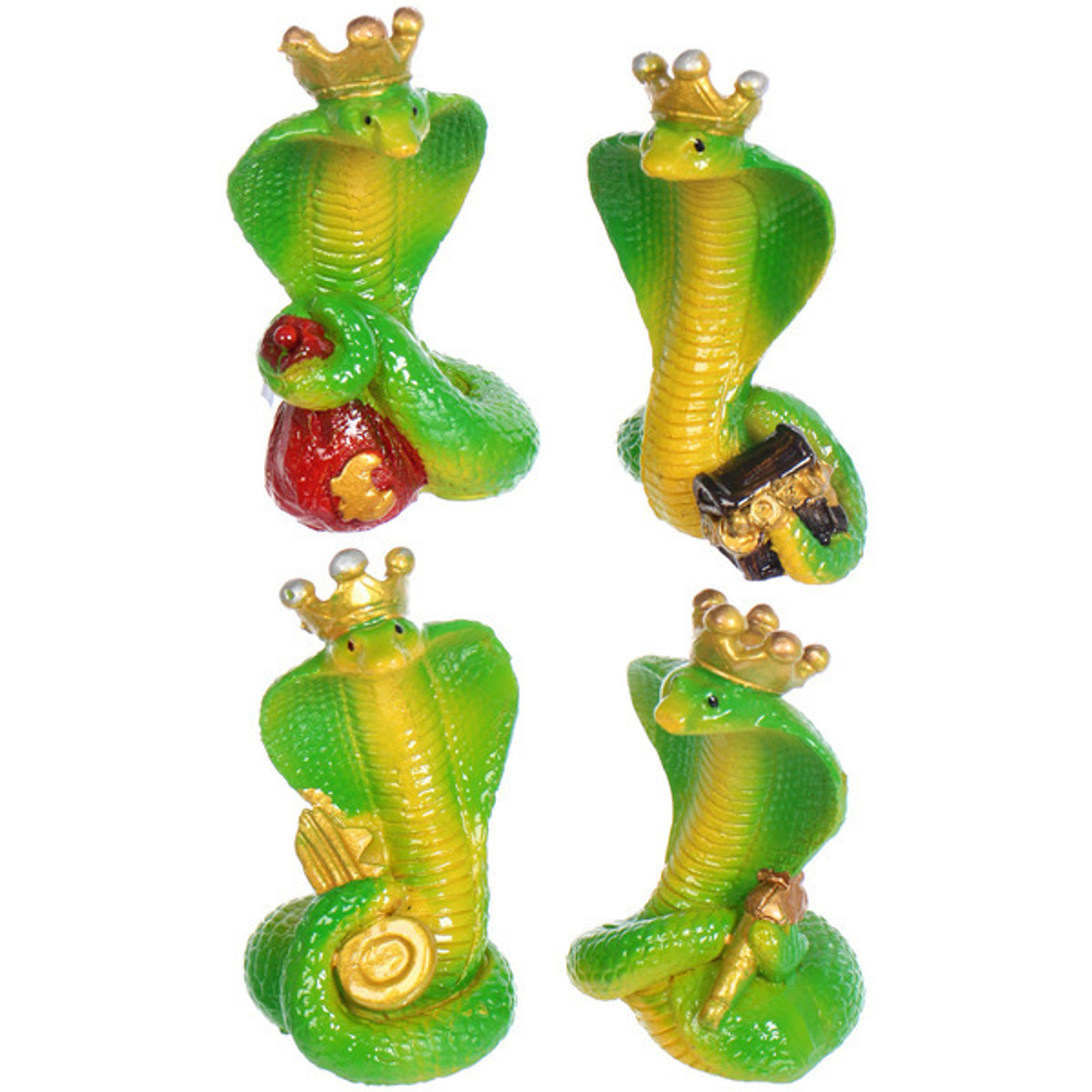 Фигурка новогодняя «Королевская змея» 4*4*8 см, микс