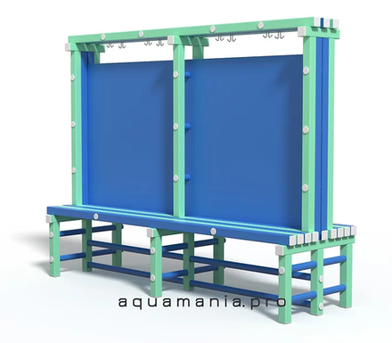 Скамья - вешалка (вариант 3) - Односторонняя (2000х494х1700 мм)