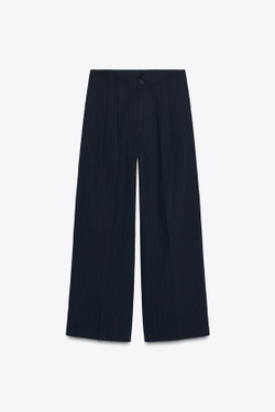 ZARA БРЮКИ В ПОЛОСКУ — ZW COLLECTION, МОРСКОЙ СИНИЙ