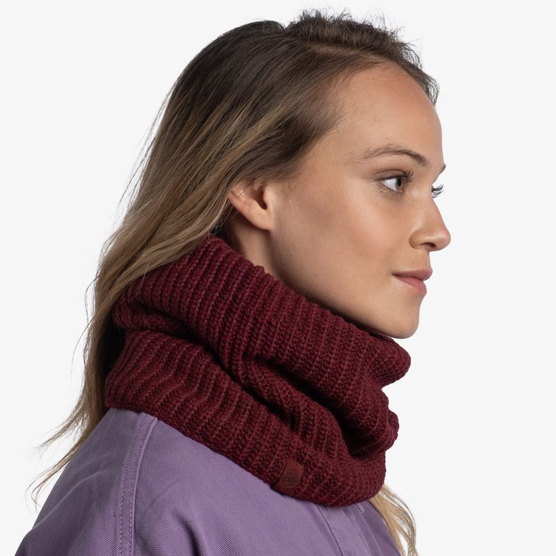 Вязаный шарф-труба с флисом Buff Neckwarmer Knitted Polar Vaed Mahogany Фото 4