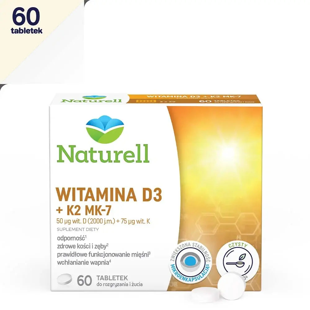 Naturell Витамин D3 + K2 MK-7 - 60 сосательных таблеток