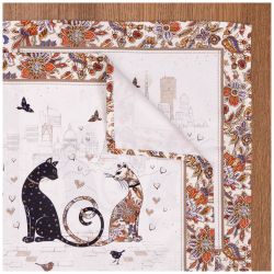 НАБОР САЛФЕТКИ "ПАРИЖСКИЕ КОТЫ" 2 ШТ 40*40 ТВИЛЛ