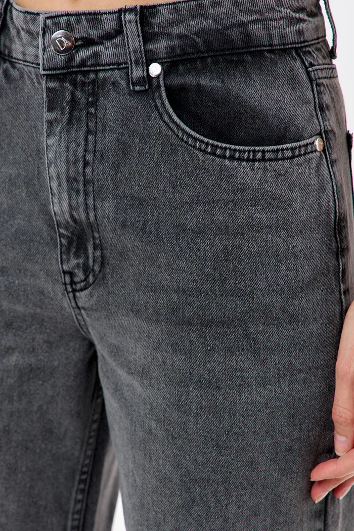 Джинсы wide leg серого цвета