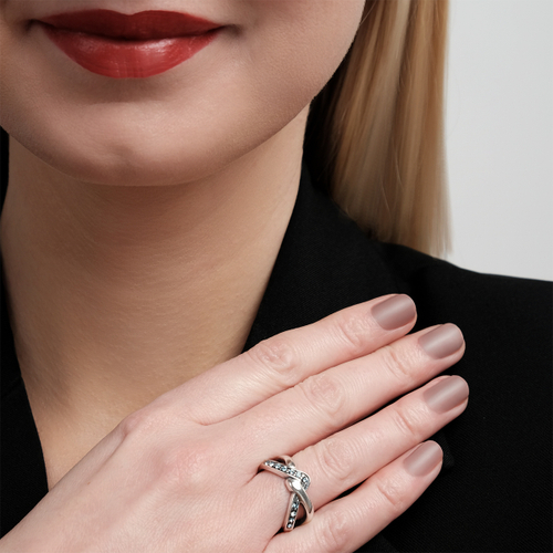 "Плетенка" кольцо в серебряном покрытии из коллекции "Сударыня" от Jenavi