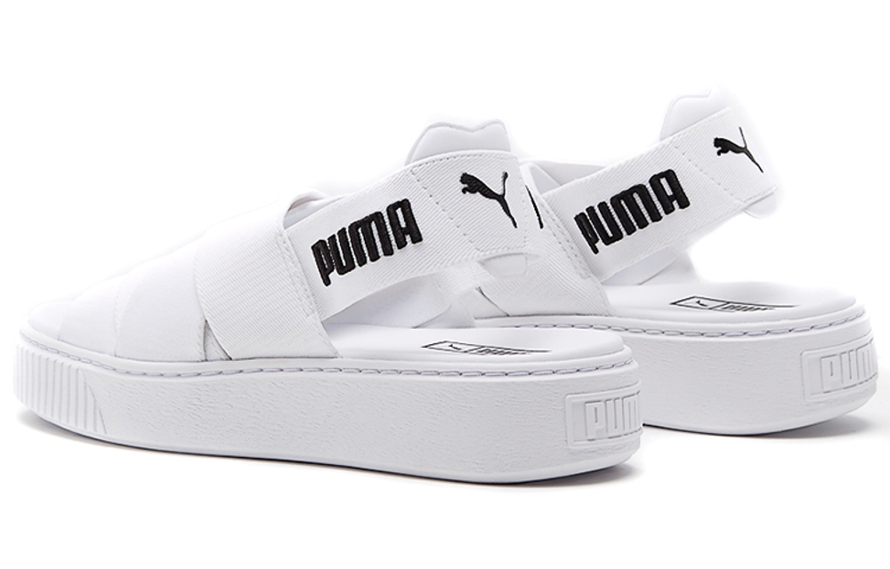 PUMA Platform Trace Sports Sandals "White Black" Women"s