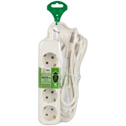 Удлинитель электрический ЭРА UDL-10-430-E Greenline 4 розетки с заземлением 3м ПВС 3x0.75мм2 | Бытовые удлинители