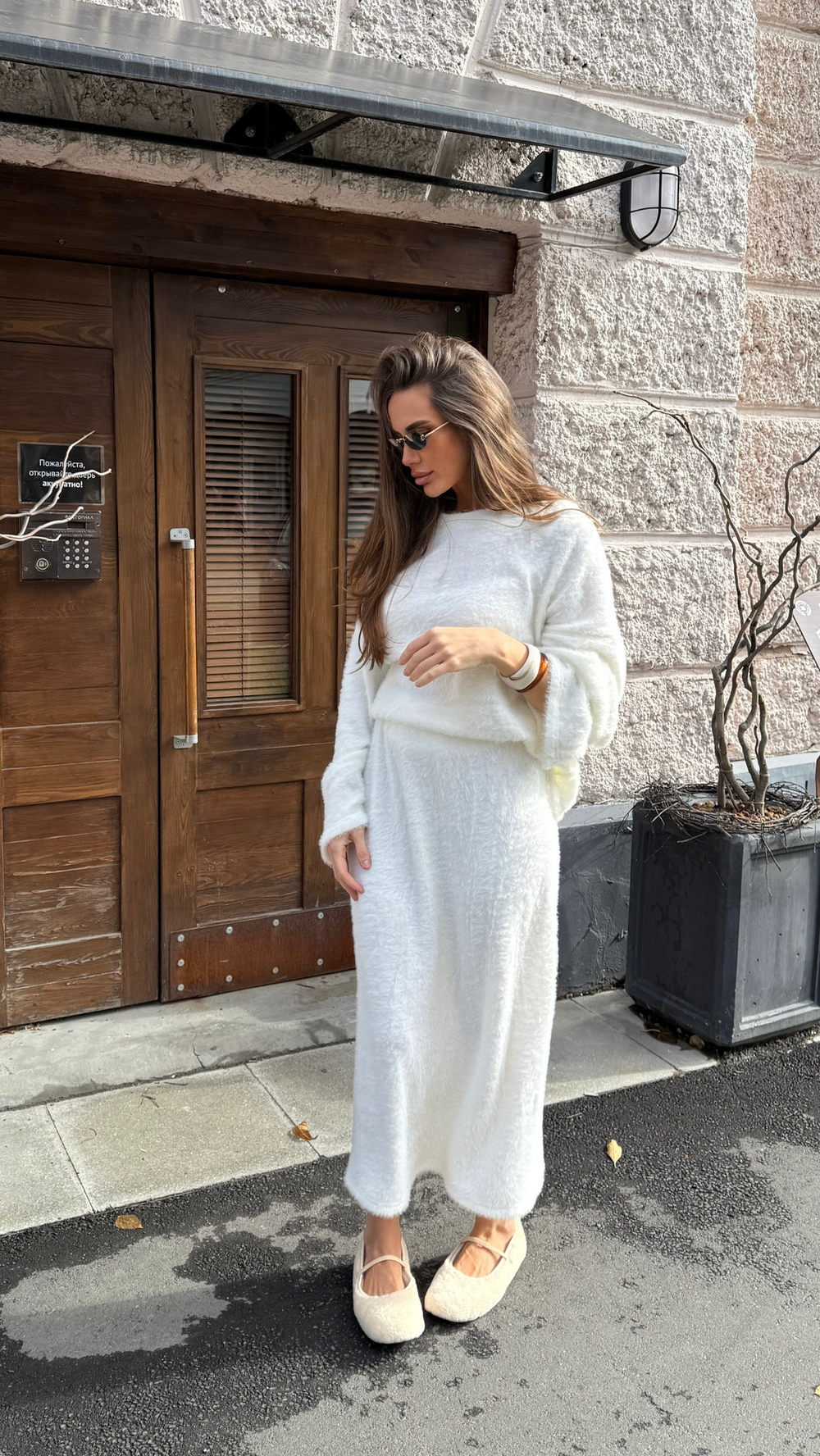 Костюм "Тоскана" оттенок белое вино (юбка, джемпер)