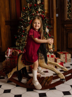 Велюровое платье Mjölk Red, с бантом