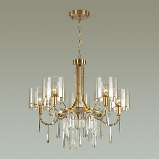 4886/5 HALL ODL_EX23 153 бронзовый/янтарн./металл/стекло Люстра E14 5*40W NICOLE