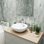 Раковина накладная на столешницу WAVE Koral 410*410*185 ш*г*в с отв под смеситель,белый,круг