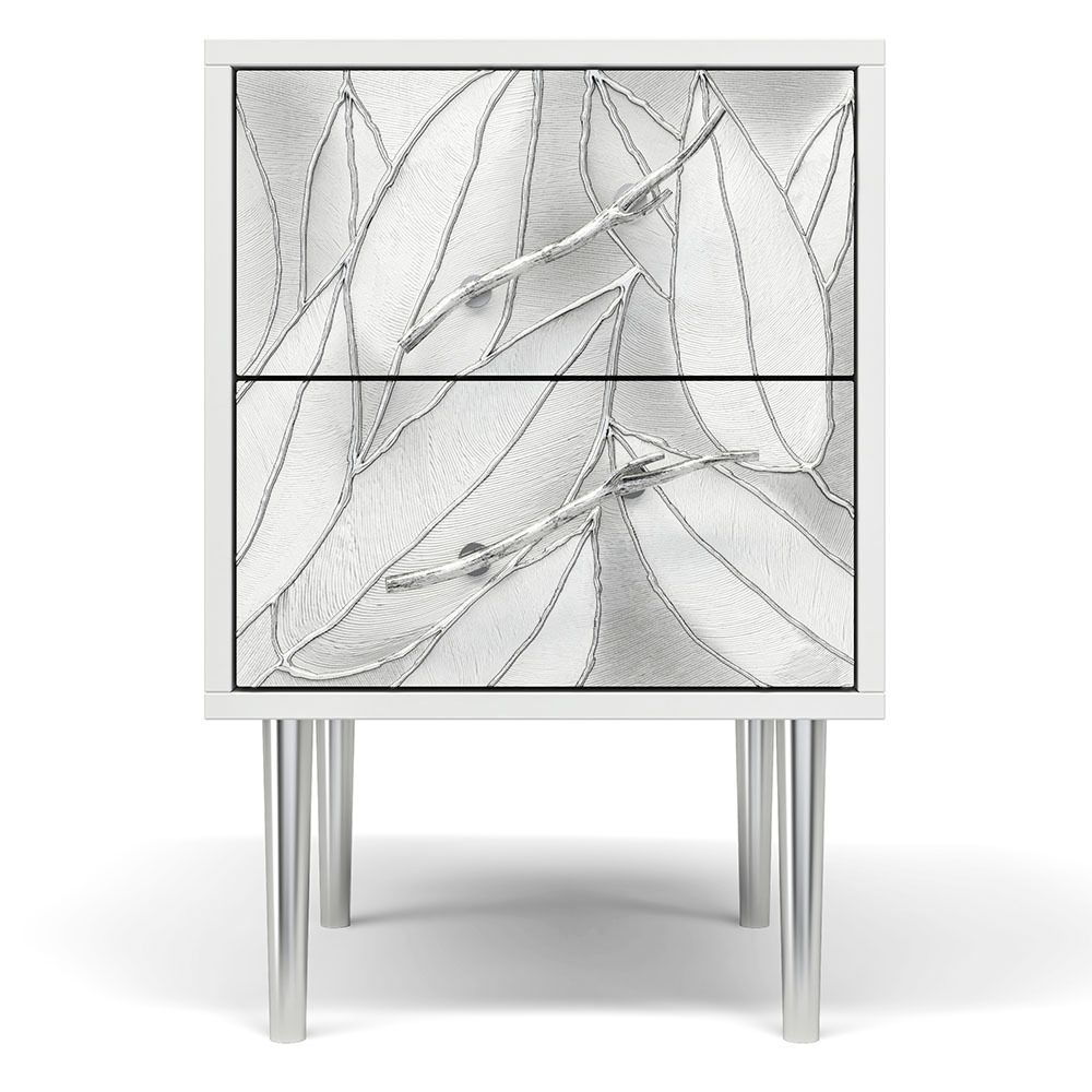 Тумба Арт Стайл с 2-мя ящиками Айс Античное серебро