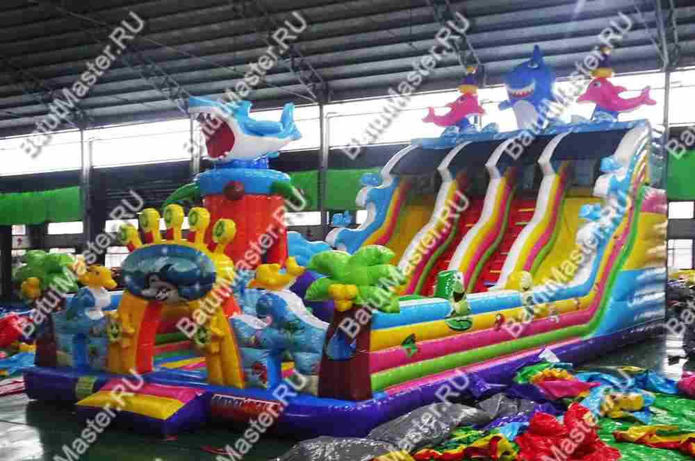 Коммерческий надувной батут "На морском дне" 15*7*8 м