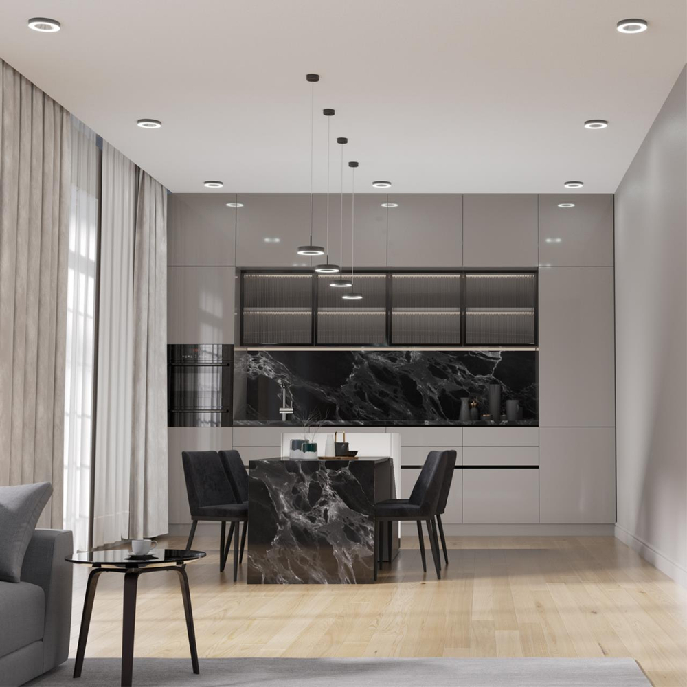 359277 OVER NT23 326 черный Светильник накладной светодиодный IP20 LED 18W 85-265V 1350Лм 3000К MIRROR