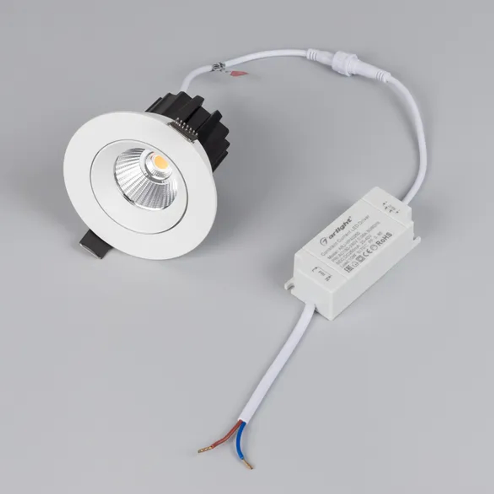 Светильник MS-ATOLL-BUILT-TURN-R94-10W Warm3000 (WH, 36 deg, 230V) (Arlight, IP54 Металл, 5 лет) 044598
