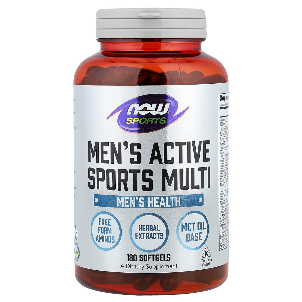 NOW Foods, Sports, Men's Active Sports Multi, комплекс витаминов для мужчин, 180 капсул