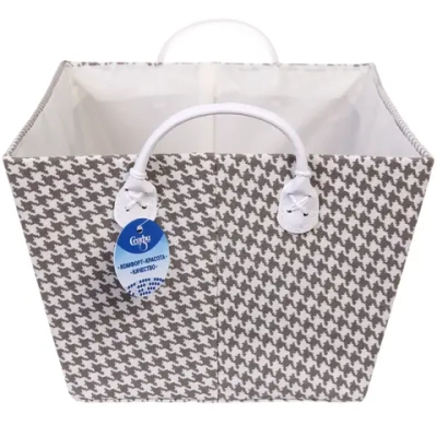 Коробка для хранения с ручками «ЭЛИНТ», цвет пастельно серый, 39*26*18см (лейбл Селфи)