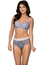 Бюстгальтер на косточках с мягкими чашками из кружевного полотна (Размер: 80E) (Цвет: серый)