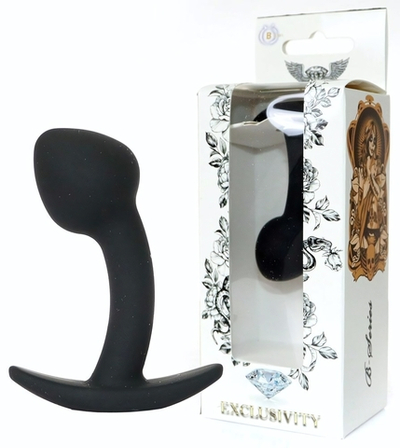 Черная анальная втулка Curved - 7,5 см. (Цвет: черный)