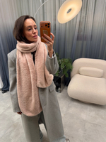 Шарф из эко-меха длинный розовый