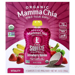 Mamma Chia, органический снек для жизненной силы от Chia Squeeze®, со вкусом клубники и банана, 4 пакетика по 99 г (3,5 унции)
